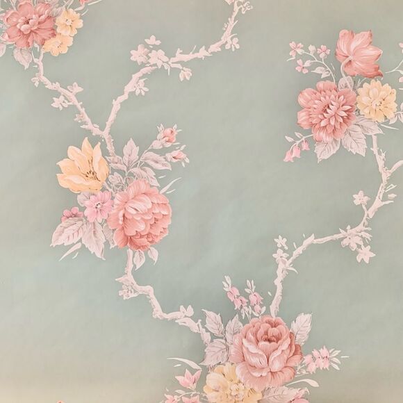 Vintage Chinoiserie Floral Wallpaper - Picture 2 of 7